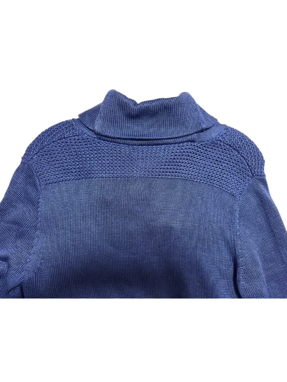 NWT Lauren Ralph Lauren Buckle-Trim Cotton-Blend Sweater Charter Blu Size Large
